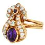 Estate Amethyst 2.90cts Diamond 18K Gold Floral Cocktail Ring|Dover Jewelry|