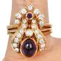 Estate Amethyst 2.90cts Diamond 18K Gold Floral Cocktail Ring|Dover Jewelry|