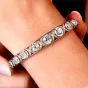  Antique Old European 10.50cts Diamond Platinum Bangle Bracelet|Dover Jewelry|