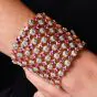 Estate Designer Paolo Costagli Sapphire Diamond 18K Pink Gold Wide Cuff Bracelet |Dover Jewelry|
