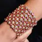 Estate Designer Paolo Costagli Sapphire Diamond 18K Pink Gold Statement Cuff Bracelet|Dover Jewelry|