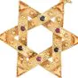 Estate Multi Gemstone 18K Gold Large Star Of David Pendant|Dover Jewelry|
