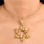 Estate Multi Gemstone 18K Gold Large Star Of David Pendant|Dover Jewelry|