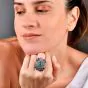 Estate Tutti Frutti 18K Gold Carved Floral Cocktail Ring|Dover Jewelry|
