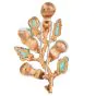 Vintage Buccellati Pearl Emerald 18K Gold Twig Branch Brooch|Dover Jewelry|