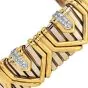 Italian Diamond 18K Gold Statement Wide Tubogas Bracelett||Dover Jewelry|