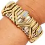 Italian Diamond 18K Gold Statement Wide Tubogas Bracelett||Dover Jewelry|