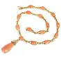 Estate La Triomphe Coral Diamond 18K Gold Tear Drop Collar Necklace|Dover Jewelry|