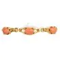  Estate La Triomphe Coral 18K Gold Cabochon Link Bracelet|Dover Jewelry|