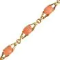 Estate La Triomphe Coral 18K Gold Cabochon Link Bracelet|Dover Jewelry|