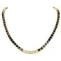 Vintage Retro Onyx & Diamond Choker Necklace – 18K Yellow Gold, Circa 1960s