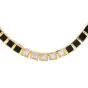 Vintage Retro Onyx & Diamond Choker Necklace – 18K Yellow Gold, Circa 1960s