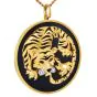 Large Estate Diamond Emerald 18K Gold Black Agate Tiger Pendant|DoverJewelry|
