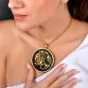 Large Estate Diamond Emerald 18K Gold Black Agate Tiger Pendant|DoverJewelry|