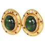 1970S Peridot 18K Gold Cabochon Textured Statement Earrings|Dover Jewelry|