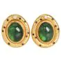 1970S Peridot 18K Gold Cabochon Textured Statement Earrings|Dover Jewelry|