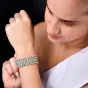 Estate 3.00cts Diamond Pearl 18K Gold Multi Row Bar Link Wrap Bracelet|Dover Jewelry|