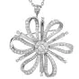  Estate 4.32 Cts Diamond 14K White Gold Flower Brooch Pendant |Dover Jewelry|
