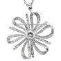  Estate 4.32 Cts Diamond 14K White Gold Flower Brooch Pendant |Dover Jewelry|