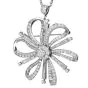 Estate 4.32 Cts Diamond 14K White Gold Flower Brooch Pendant |Dover Jewelry|