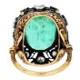 Vintage Buccellati Colombian Emerald 8.30cts Diamond 18K Gold Cocktail Ring|Dover Jewelry|