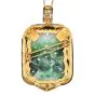 Vintage Jadeite Onyx 18K Gold Beaded Large Brooch Pendant Necklace|Dover Jewelry|