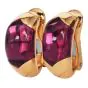 Estate BVLGARI Pink Tourmaline Cabochon 18K Gold Clip-On Earrings|Dover Jewelry|