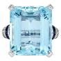 Estate 43.77cttw Aquamarine Sapphire Diamond 18K Gold Cocktail Ring l Dover Jewelry