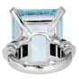 Estate 43.77cttw Aquamarine Sapphire Diamond 18K Gold Cocktail Ring l Dover Jewelry