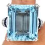 Estate 43.77cttw Aquamarine Sapphire Diamond 18K Gold Cocktail Ring l Dover Jewelry