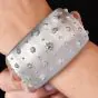 Vintage Buccellati 2.75cts Diamond 18K White Gold Rigato Tulle Cuff Bracelet