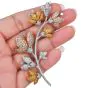 Estate 5.11 carats Fancy Color Diamond 18K Gold Tulip Flower Brooch|Dover Jewelry|