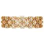 Vintage 16.50cttw Diamond 18K Gold Flower Motif Three Row Bracelet