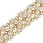 Vintage 16.50cttw Diamond 18K Gold Flower Motif Three Row Bracelet