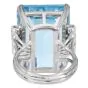 Vintage Ocean Blue Aquamarine 24.45 Diamond Platinum Cocktail Ring |Dover Jewelry|