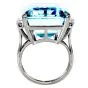 Vintage Ocean Blue Aquamarine 24.45 Diamond Platinum Cocktail Ring |Dover Jewelry|