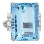 Vintage Ocean Blue Aquamarine 24.45 Diamond Platinum Cocktail Ring |Dover Jewelry|