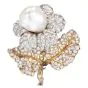 Buccellati Vintage GIA Natural Pearl Diamond 18K Gold Flower Brooch Pin|Dover Jewelry|