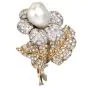 Buccellati Vintage GIA Natural Pearl Diamond 18K Gold Flower Brooch Pin|Dover Jewelry|