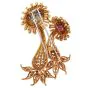 Vintage Paris Ian Dessin Diamond Ruby Sapphire 18K Floral Brooch