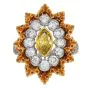 Vintage Buccelati Fancy Yellow Diamond 18K Gold Marquise Cocktail Ring|Dover Jewelry|