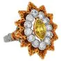 Vintage Buccelati Fancy Yellow Diamond 18K Gold Marquise Cocktail Ring|Dover Jewelry|