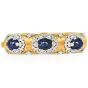 Italian cabochon Sapphire Diamond 18K Gold  Bangle Bracelet|Dover Jewelry|