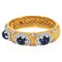 Italian cabochon Sapphire Diamond 18K Gold  Bangle Bracelet|Dover Jewelry|