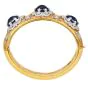 Italian cabochon Sapphire Diamond 18K Gold  Bangle Bracelet|Dover Jewelry|