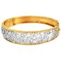 Vintage Diamond 18K Two Tone Gold Floral Lace Bangle |Dover Jewelry|