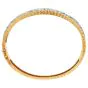 Vintage Diamond 18K Two Tone Gold Floral Lace Bangle |Dover Jewelry|
