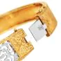 Vintage Diamond 18K Two Tone Gold Floral Lace Bangle |Dover Jewelry|