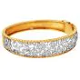Vintage Diamond 18K Two Tone Gold Floral Lace Bangle |Dover Jewelry|