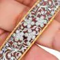 Vintage Diamond 18K Two Tone Gold Floral Lace Bangle |Dover Jewelry|